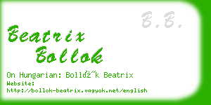 beatrix bollok business card